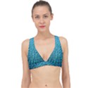 Turquoise Blue Ocean Classic Banded Bikini Top View1