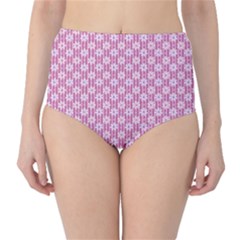 Pretty Pink Flowers Classic High-Waist Bikini Bottoms