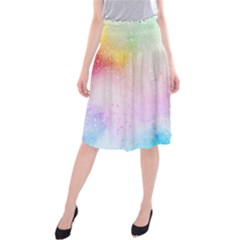 Rainbow painting drops Midi Beach Skirt