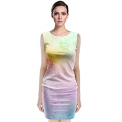 Rainbow painting drops Classic Sleeveless Midi Dress