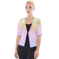 Rainbow painting drops Cropped Button Cardigan