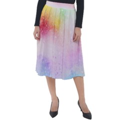 Rainbow painting drops Classic Velour Midi Skirt 