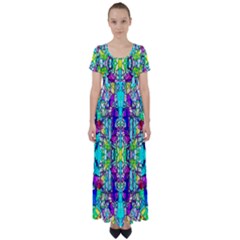 Colorful 60 High Waist Short Sleeve Maxi Dress by ArtworkByPatrick