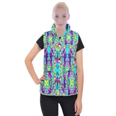 Colorful 60 Women s Button Up Vest by ArtworkByPatrick