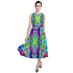 Colorful 60 Round Neck Boho Dress