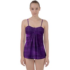 Purple Grunge Babydoll Tankini Set by retrotoomoderndesigns