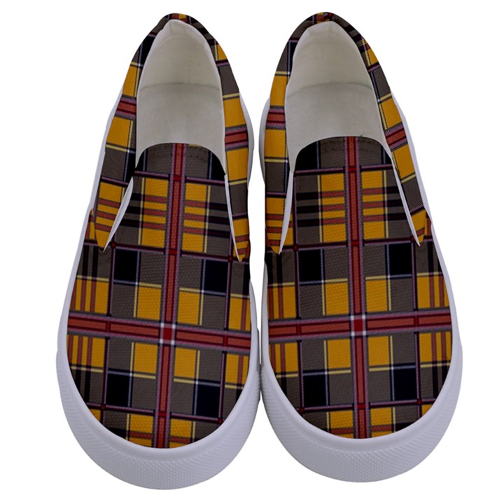 Plaid 5 Kids  Canvas Slip Ons