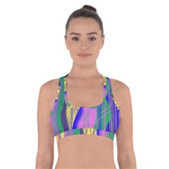 Wavy Scribble Abstract Cross Back Sports Bra by bloomingvinedesign