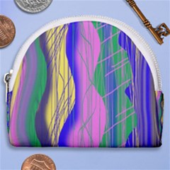 Wavy Scribble Abstract Horseshoe Style Canvas Pouch by bloomingvinedesign