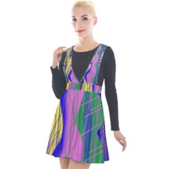 Wavy Scribble Abstract Plunge Pinafore Velour Dress by bloomingvinedesign