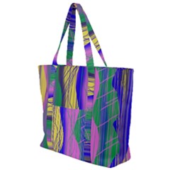 Wavy Scribble Abstract Zip Up Canvas Bag by bloomingvinedesign