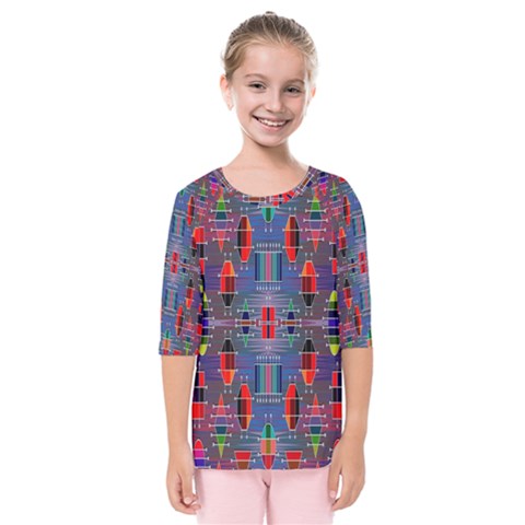 Colorful 63 Kids  Quarter Sleeve Raglan Tee by ArtworkByPatrick