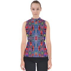 Colorful 63 Mock Neck Shell Top by ArtworkByPatrick