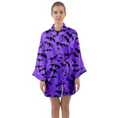 Bats Pattern Long Sleeve Satin Kimono by bloomingvinedesign