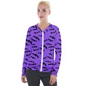 Bats pattern Velour Zip Up Jacket View1