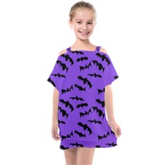 Bats Pattern Kids  One Piece Chiffon Dress by bloomingvinedesign