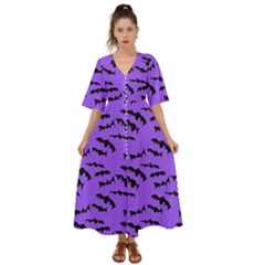 Bats Pattern Kimono Sleeve Boho Dress by bloomingvinedesign