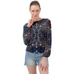 Colorful 64 Banded Bottom Chiffon Top