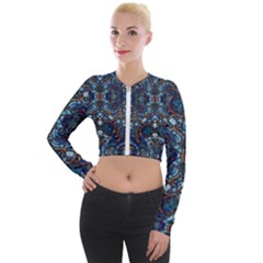 Colorful 64 Long Sleeve Cropped Velvet Jacket by ArtworkByPatrick