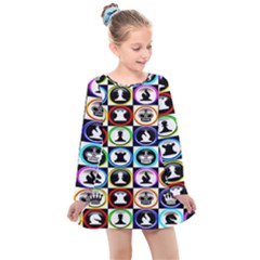 Chess Kids  Long Sleeve Dress by ArtworkByPatrick