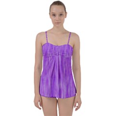 Purple Lavender Splash Babydoll Tankini Set