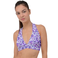 Purple Squared Halter Plunge Bikini Top