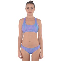 Purple Turquoise Watercolors Cross Back Hipster Bikini Set