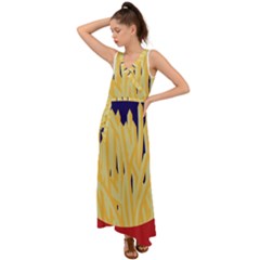 French Fries Potato Snacks Food V-neck Chiffon Maxi Dress by Simbadda