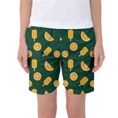 Ice Cream Pattern Background Design Women s Basketball Shorts by Simbadda