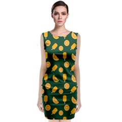 Ice Cream Pattern Background Design Classic Sleeveless Midi Dress by Simbadda