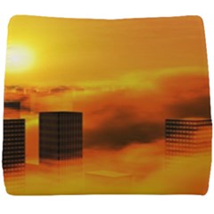 City Sun Clouds Smog Sky Yellow Seat Cushion by Simbadda