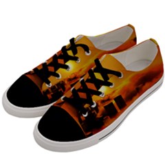 City Sun Clouds Smog Sky Yellow Men s Low Top Canvas Sneakers by Simbadda