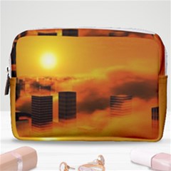 City Sun Clouds Smog Sky Yellow Make Up Pouch (medium) by Simbadda