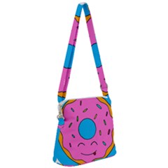 Donut Doughnut Dessert Clip Art Zipper Messenger Bag by Simbadda