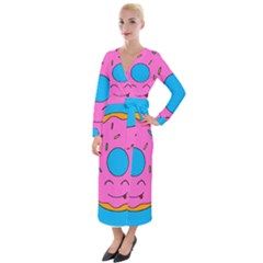 Donut Doughnut Dessert Clip Art Velvet Maxi Wrap Dress by Simbadda