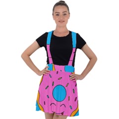 Donut Doughnut Dessert Clip Art Velvet Suspender Skater Skirt by Simbadda