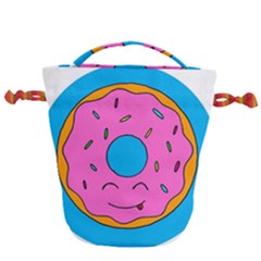 Donut Doughnut Dessert Clip Art Drawstring Bucket Bag by Simbadda