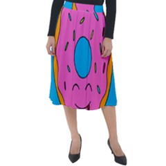 Donut Doughnut Dessert Clip Art Classic Velour Midi Skirt  by Simbadda