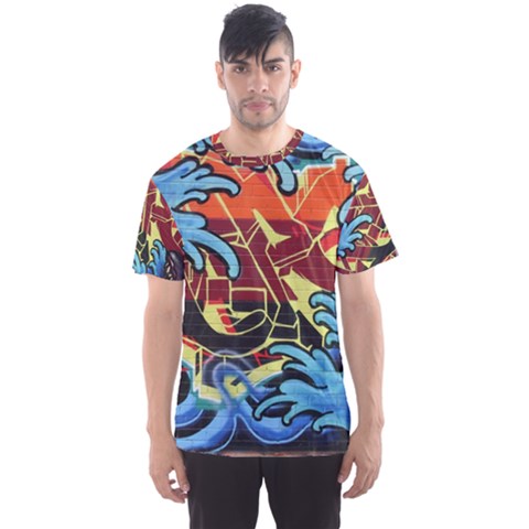 Graffiti Colourful Street Art Art Men s Sports Mesh Tee by Simbadda