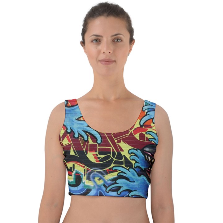 Graffiti Colourful Street Art Art Velvet Crop Top