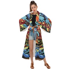 Graffiti Colourful Street Art Art Maxi Kimono