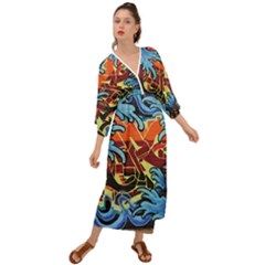 Graffiti Colourful Street Art Art Grecian Style  Maxi Dress