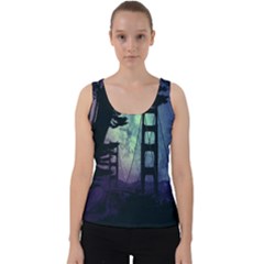 Bridge Construction Trees Velvet Tank Top by Simbadda