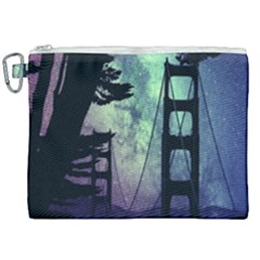 Bridge Construction Trees Canvas Cosmetic Bag (xxl)