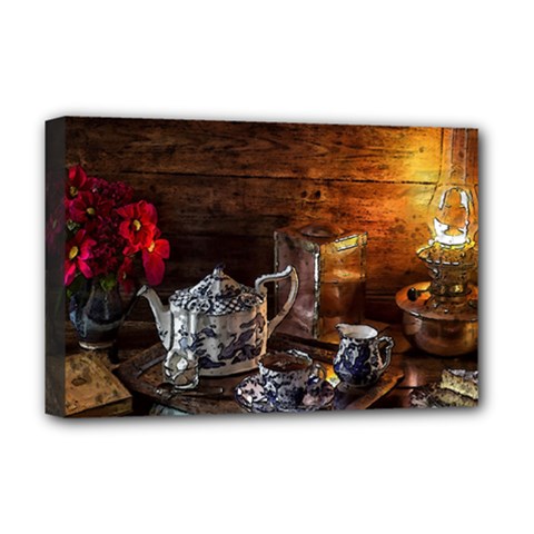 Sweets Tea Snacks Lamp Tea Snack Deluxe Canvas 18  X 12  (stretched)