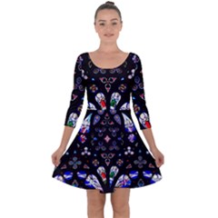 Arcelona Cathedral Spain Quarter Sleeve Skater Dress by Simbadda