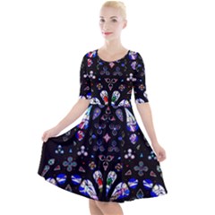 Arcelona Cathedral Spain Quarter Sleeve A-line Dress by Simbadda