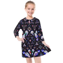 Arcelona Cathedral Spain Kids  Quarter Sleeve Shirt Dress by Simbadda