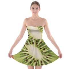 Kiwi Fruit Fresh Green Tasty Food Strapless Bra Top Dress by Simbadda