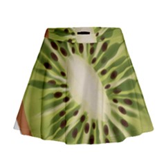 Kiwi Fruit Fresh Green Tasty Food Mini Flare Skirt by Simbadda